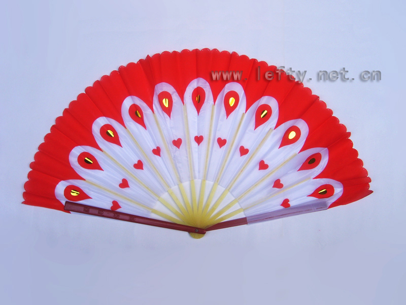左手孔雀跳舞扇（红色）