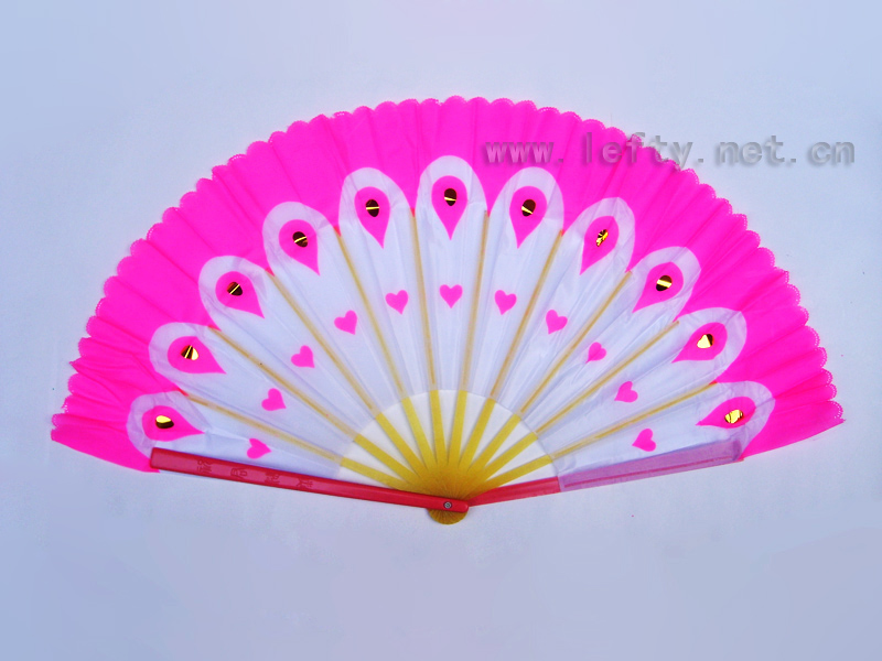 左手孔雀跳舞扇（粉红）